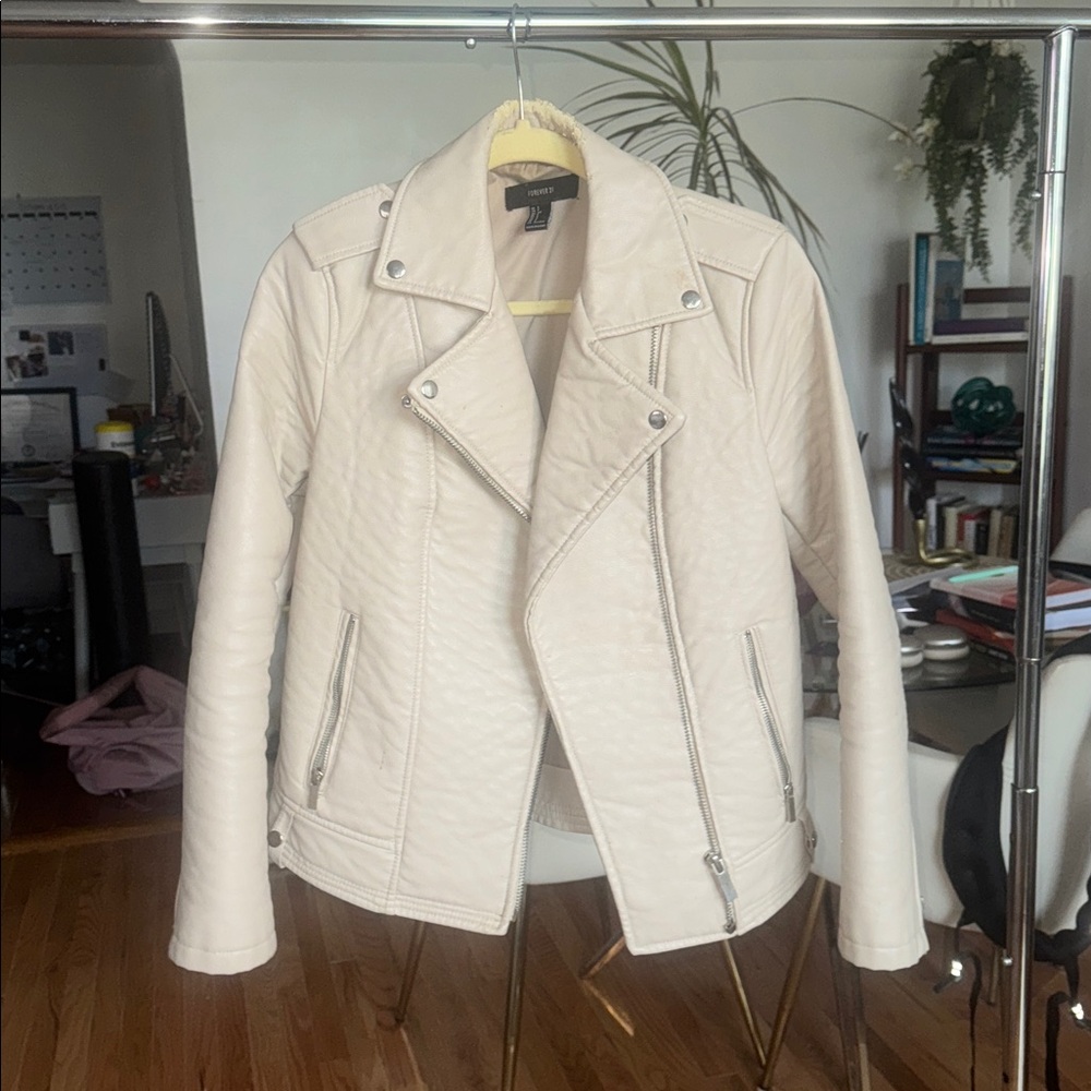 Forever 21 Light Beige Faux Leather Jacket